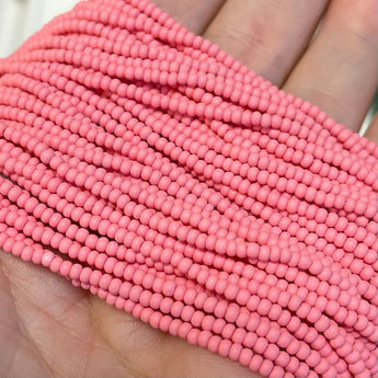 1 Hank Matte Pink Czech Glass Seed Beads