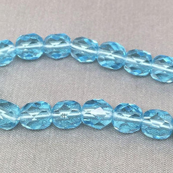 50 Turquoise Czech Faceted Glass Beads