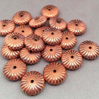 18 Vintage German Metallic Rondelle Lucite Beads