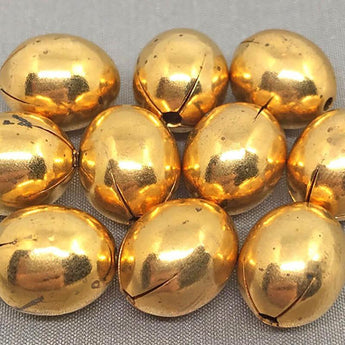 10 Vintage Brass Oval Metal Beads