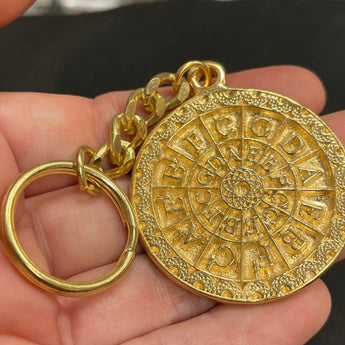 1 Vintage Gold Plated Pewter Talisman Metal Pendant