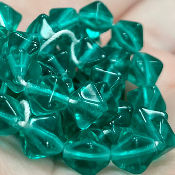 50 Emerald Czech Bicone Glass Beads