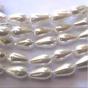 1 Strand White Teardrop Pearls