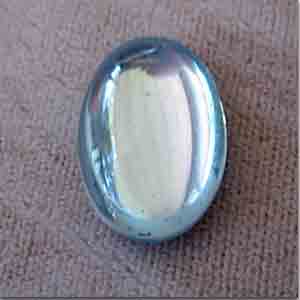 2 Vintage Light Sapphire Blue Oval Glass Cabochons # 8646