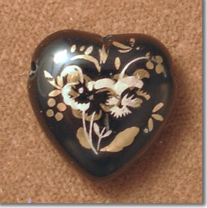 2 Vintage Porcelain Heart Beads