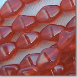 12 Vintage Large Red Diamond Glass Beads  #200270