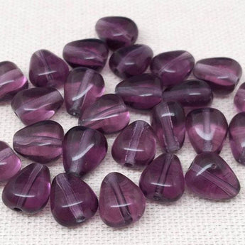 25 Vintage Amethyst Purple Czech Baroque Glass Beads