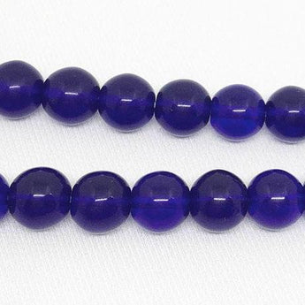 25 Cobalt Blue Czech Round Glass Beads 10mm