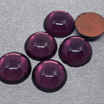 6 Vintage Amethyst Purple German Glass Cabochons