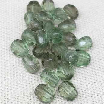 25 Light Green Czech Coin Glass Beads