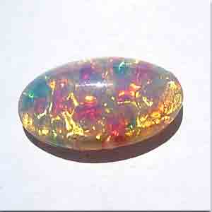 1 Vintage Fire Opal Oval Glass Cabochon #9129