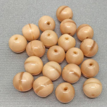 20 Vintage Creamy Beige German Round Glass Beads