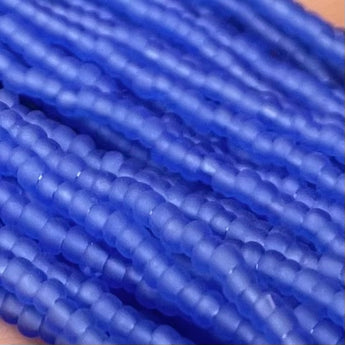 1 Hank Matte Light Medium Sapphire Blue Czech Glass Seed Beads