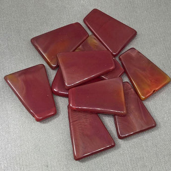 4 Vintage Mauve Red Pendant Glass Beads