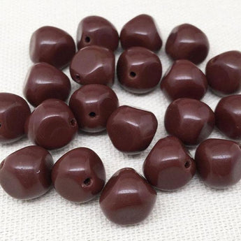 20 Vintage Reddish Brown Czech Nugget Glass Beads