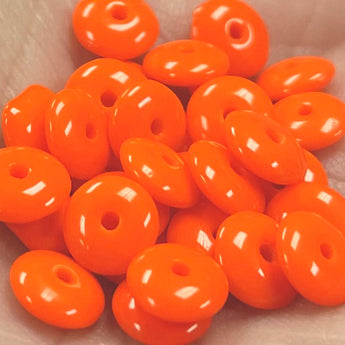 100 Vintage Czech Orange Rondelle Glass Beads #8588