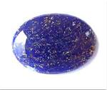 1 Vintage Large Oval Lapis Glass Cabochon