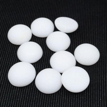 10 Vintage Matte White Domed Glass Cabochons