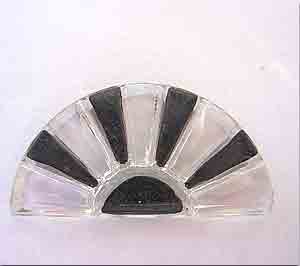 1 Vintage Clear Black Deco Glass Stone