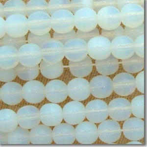 100 Vintage Opal White Czech Druk Round Glass Beads 4mm