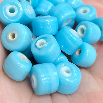 25 Handmade Turquoise Glass Beads