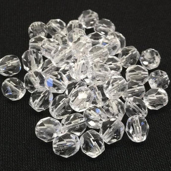 50 Clear Czech Faceted Glass Beads