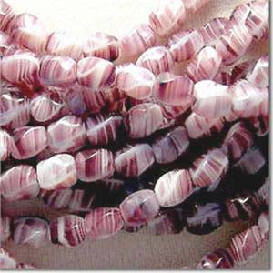 50 Vintage Amethyst Striped Glass Beads #8125