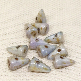 12 Handmade Picasso Czech Spike Glass Beads