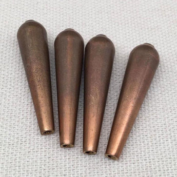 4 Vintage Aged Brass Teardrop Metal Beads