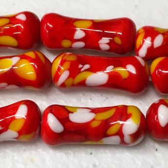 2 Vintage Japan Fancy Red Cherry Brand Glass Beads RARE!! #9144