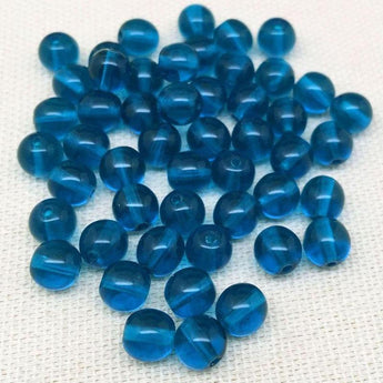 50 Aqua Capri Blue Czech Round Glass Beads