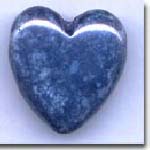 2 Vintage Blue Picasso Heart Glass Beads  #7019