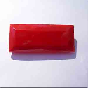 1 Vintage Red Rectangle Glass Stone #9241