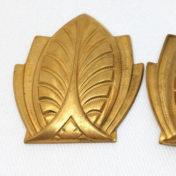 2 Vintage Art Deco Brass Metal Stampings