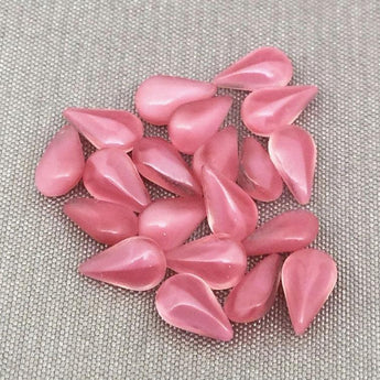 20 Vintage Tiny Pink Givre German Pear Glass Stones