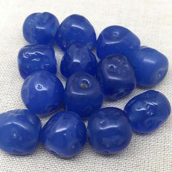 4 Vintage Blue Japan Glass Beads