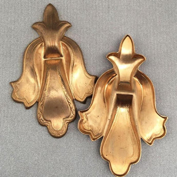 2 Vintage Art Deco Brass Metal Findings