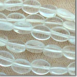 50 Vintage Japan Clear Crystal Oval Glass Beads #4162