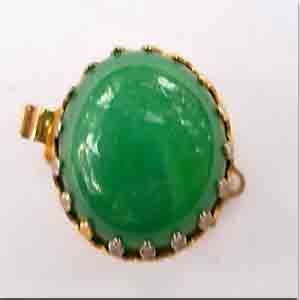 1 Vintage Japan Jadeite Green Glass Clasp #8393