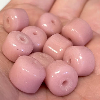 10 Vintage Mauve Pink Czech Glass Beads