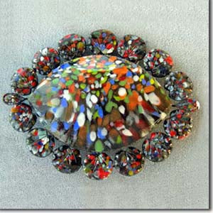 1 Victorian Multi Color Czech Glass Adornment