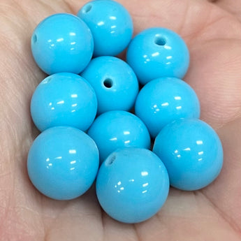 10 Vintage Handmade Blue Round Japan Glass Beads