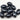 10 Vintage Black Gunmetal Oval Glass Beads