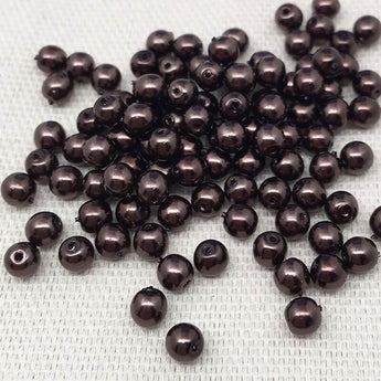 100 Copper Round Glass Beads