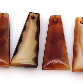 4 Vintage Caramel Drop Glass Beads