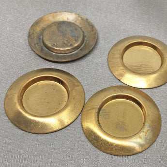 6 Vintage Brass Domed Round Setting Stampings