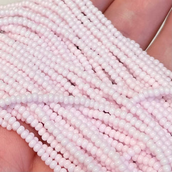 1 Hank Opaque Petal Pink Czech Glass Seed Beads