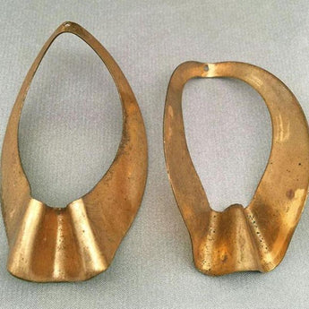 2 Vintage Abstract Brass Pendants