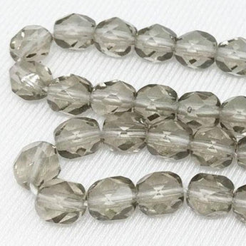 50 Black Diamond Czech Faceted Glass Beads