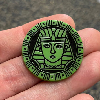 1 Vintage Egyptian King Round Glass Cabochon